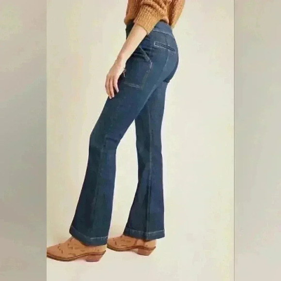 Pilcro and the Letterpress Anthropologie High Rise Trouser Bootcut Jeans Size 28 - Picture 3 of 16
